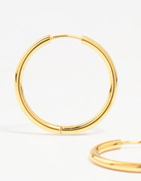 Gold Plated Surgical Steel Polished Hoop Earrings - link has visual effect only