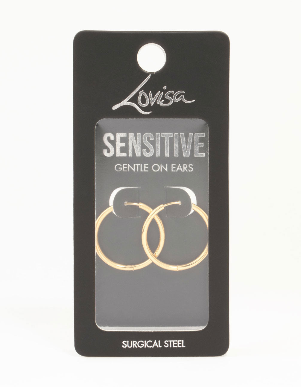 Gold Plated Surgical Steel Polished Hoop Earrings