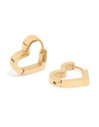 Gold Plated Surgical Steel Heart Hoop Earrings - link has visual effect only