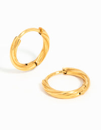 Gold Plated Surgical Steel Twisted Hoop Earrings - link has visual effect only