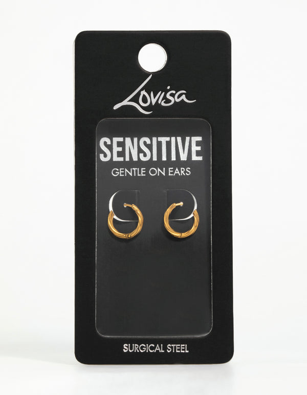 Gold Plated Surgical Steel Twisted Hoop Earrings