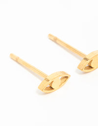 Gold Plated Surgical Steel Cubic Zirconia Eye Stud Earrings 2-Pack - link has visual effect only