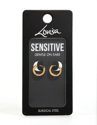 Gold Plated Surgical Steel Wide Huggie Earrings - link has visual effect only