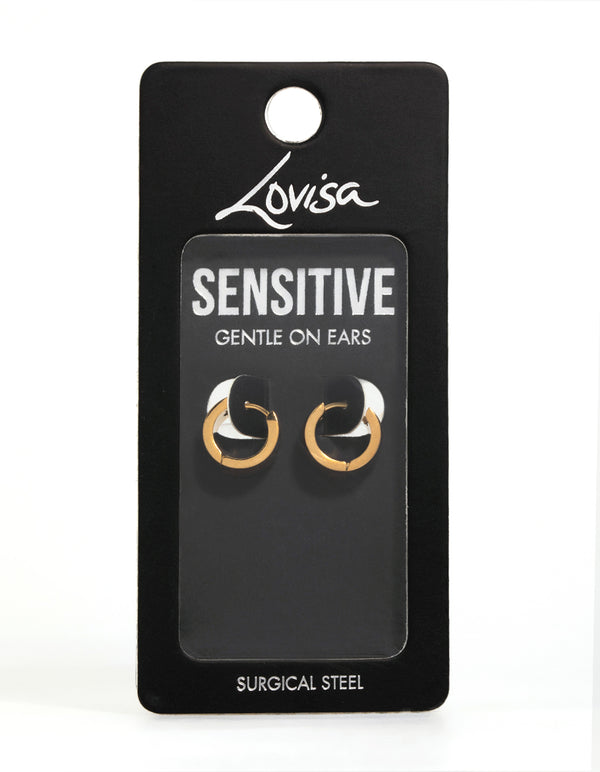 Gold Plated Surgical Steel Wide Huggie Earrings