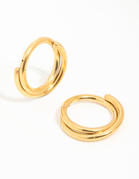 Gold Plated Surgical Steel Crossover Sleeper Huggie Earrings - link has visual effect only