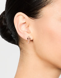 Gold Cubic Zirconia Small Snake Hoop Earrings - link has visual effect only