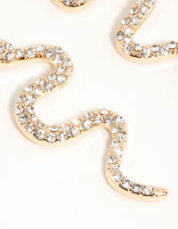 Gold Diamante Star & Snake Drop Earrings - link has visual effect only