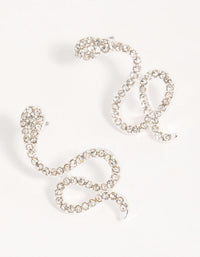 Silver Thin Curved Snake Stud Earrings - link has visual effect only