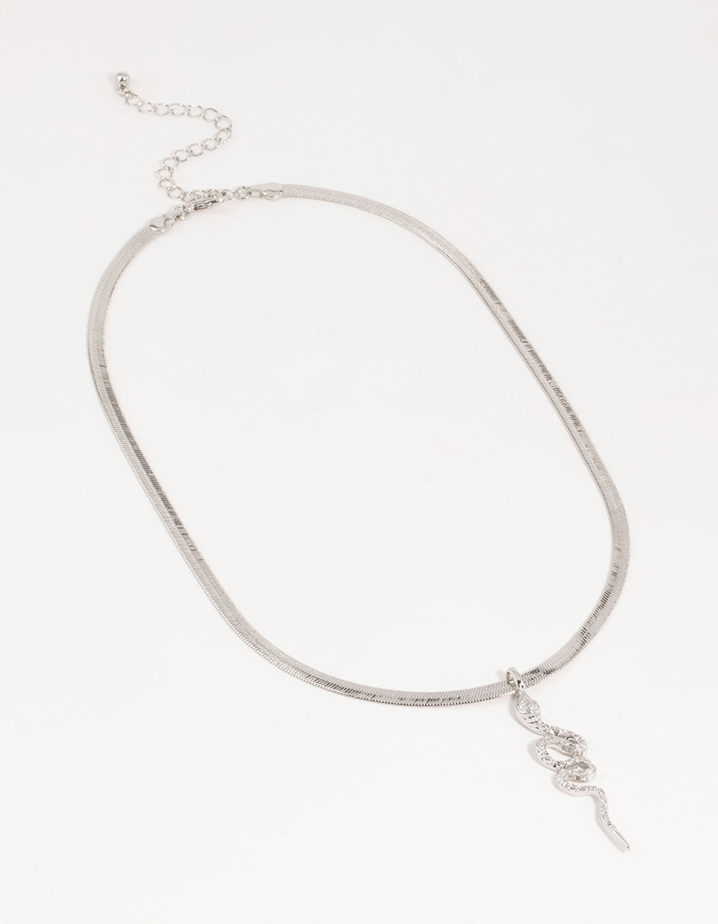 Silver Snake Pendant Necklace
