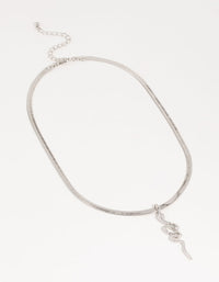 Silver Snake Pendant Necklace - link has visual effect only