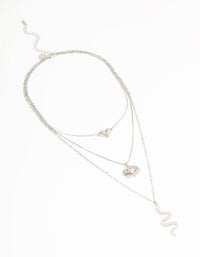 Silver Snake & Eye Layered Necklace - link has visual effect only