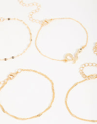 Gold Snake Bracelets 4-Pack - link has visual effect only