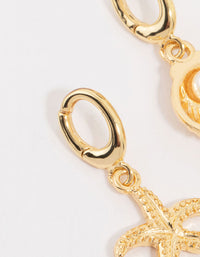 Gold Plated Shell & Starfish Charms 3-Pack - link has visual effect only