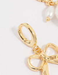 Gold Plated Pearl & Bow Charms 3-Pack - link has visual effect only