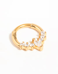 Gold Plated Surgical Steel Diamante Crown Ear Clicker - link has visual effect only