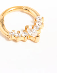 Gold Plated Surgical Steel Diamante Crown Ear Clicker - link has visual effect only