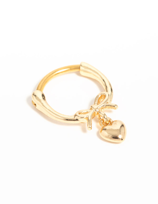 Gold Plated Surgical Steel Heart Ear Clicker