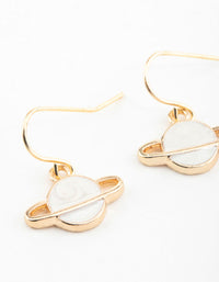 Gold Planet Hook Earrings - link has visual effect only