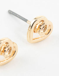 Gold Twisted Heart Stud Earrings - link has visual effect only