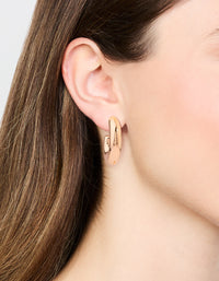 Gold Thick C Hoop Earrings - link has visual effect only