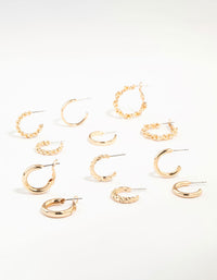 Gold Twisted Hoops 6-Pack - link has visual effect only