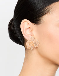Gold Orchid Stud Earrings - link has visual effect only