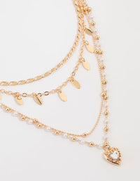 Gold Heart Mixed Layered Necklace - link has visual effect only