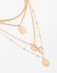 Gold Cross Mixed Layered Necklace - link has visual effect only