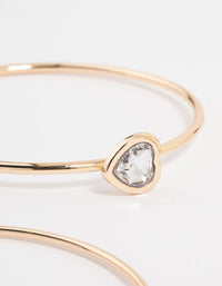 Gold Diamante Heart Bangles 3-Pack - link has visual effect only