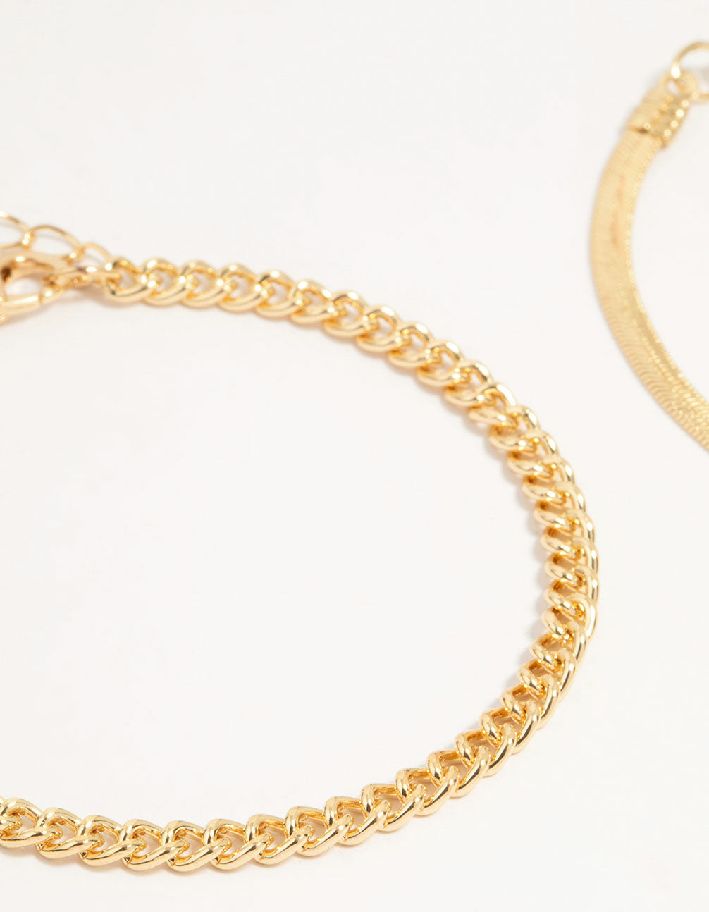Gold Diamante Mixed Chain Bracelets 4-Pack