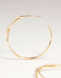 Gold Front Twisted Hoop Earrings - link has visual effect only