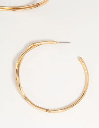 Gold Front Twisted Hoop Earrings - link has visual effect only