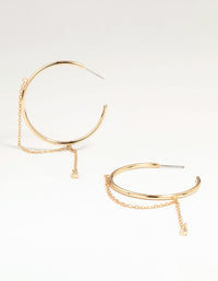 Gold Dainty Chain Hoop Earrings - link has visual effect only