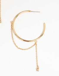 Gold Dainty Chain Hoop Earrings - link has visual effect only