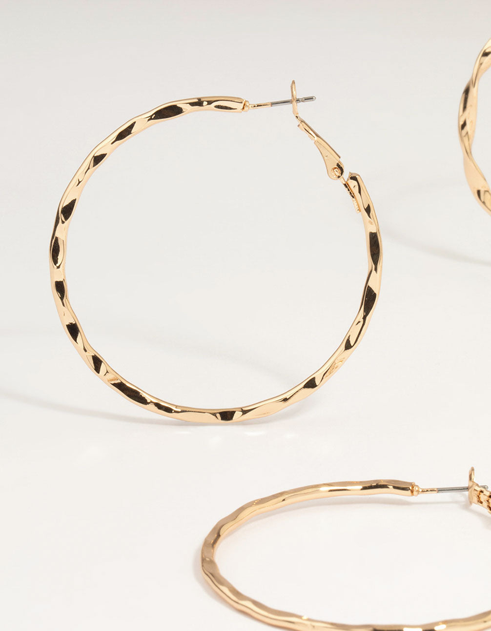 Gold Smooth & Twist Hoop Earrings 3-Pack