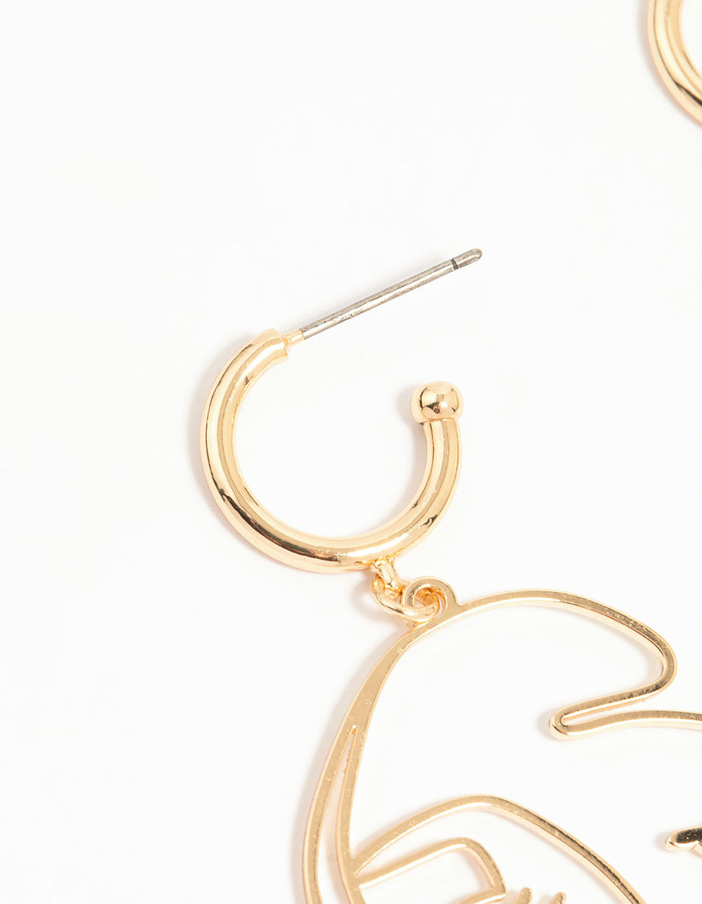 Gold Kissy Face Drop Earrings