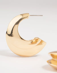 Gold Abstract Chubby Hoop Earrings - link has visual effect only