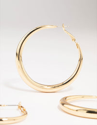 Gold Smooth Huggie Hoop Earrings 3-Pack - link has visual effect only