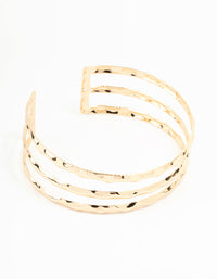Gold Hammered Multirow Wrist Cuff - link has visual effect only