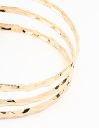 Gold Hammered Multirow Wrist Cuff - link has visual effect only