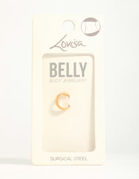 Gold Plated Surgical Steel Round Full Hoop Belly Bar - link has visual effect only