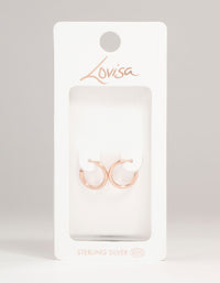 Rose Gold Plated Sterling Silver Hoop Earrings - link has visual effect only