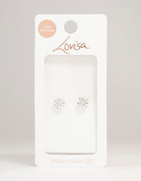 Rose Gold Plated Sterling Silver Cubic Zirconia Stud Earrings - link has visual effect only