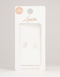 Rose Gold Plated Sterling Silver Cubic Zirconia Stud Earrings - link has visual effect only