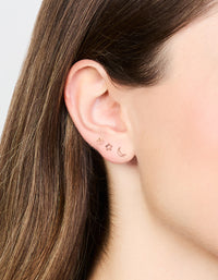 Rose Gold Plated Sterling Silver Open Celestial Stud Earrings 3-Pack - link has visual effect only