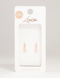 Rose Gold Plated Sterling Cubic Zirconia Butterfly Huggie Earrings - link has visual effect only