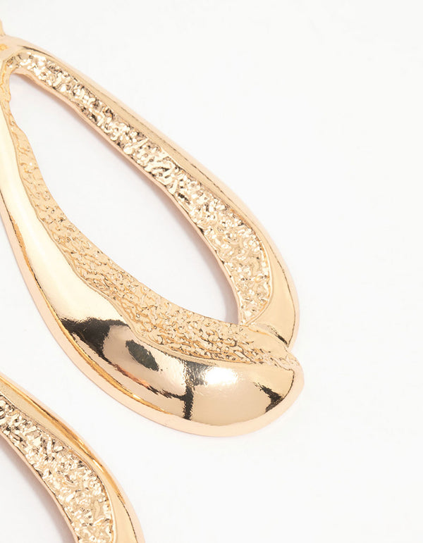 Gold Molten Organic Drop Earrings