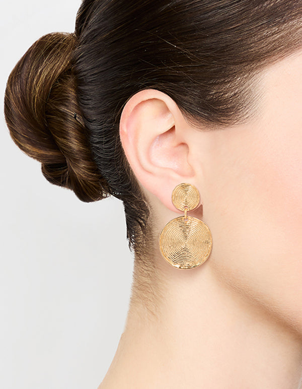 Gold Spiral Drop Earrings