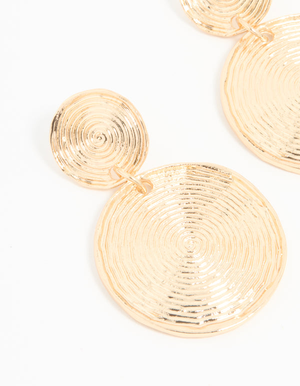 Gold Spiral Drop Earrings