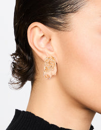 Gold Molten Texture Earrings - link has visual effect only